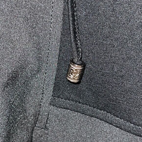 Red Coral Long Black Hooded Lightweight Zip Front Trench Coat Womens Sz S 12/14 - Picture 6 of 8